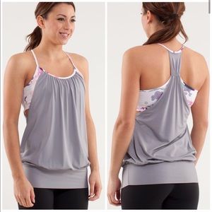 Lululemon no limits tank fossil blurred blossoms